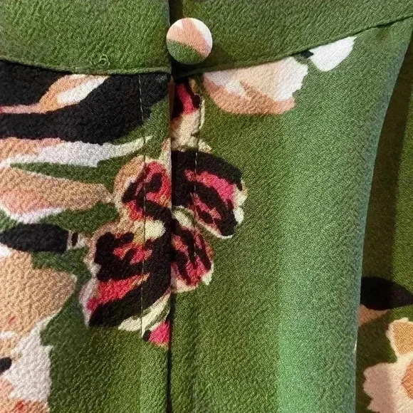 NWT 1.State Halter Tank Green Floral Size M Hyper Tropic Palm Leaf. - Picture 5 of 12